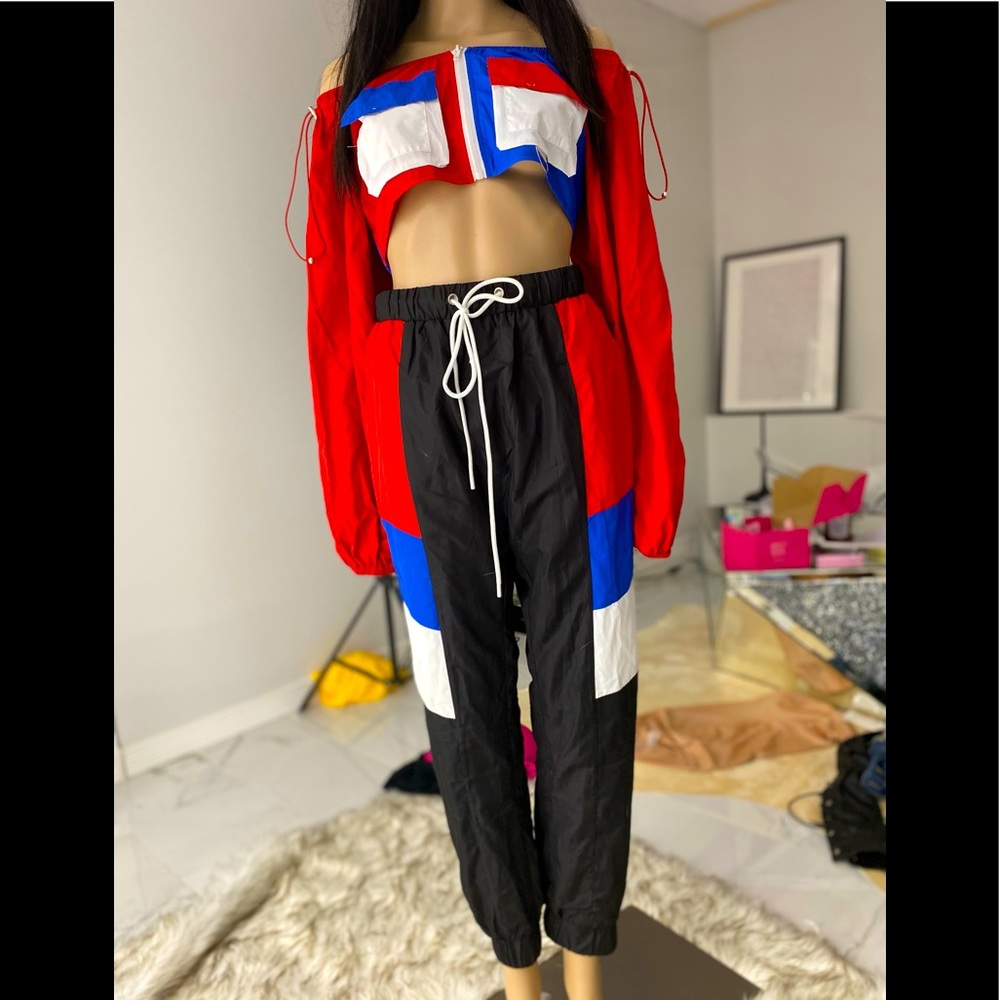 Color block tracksuit set